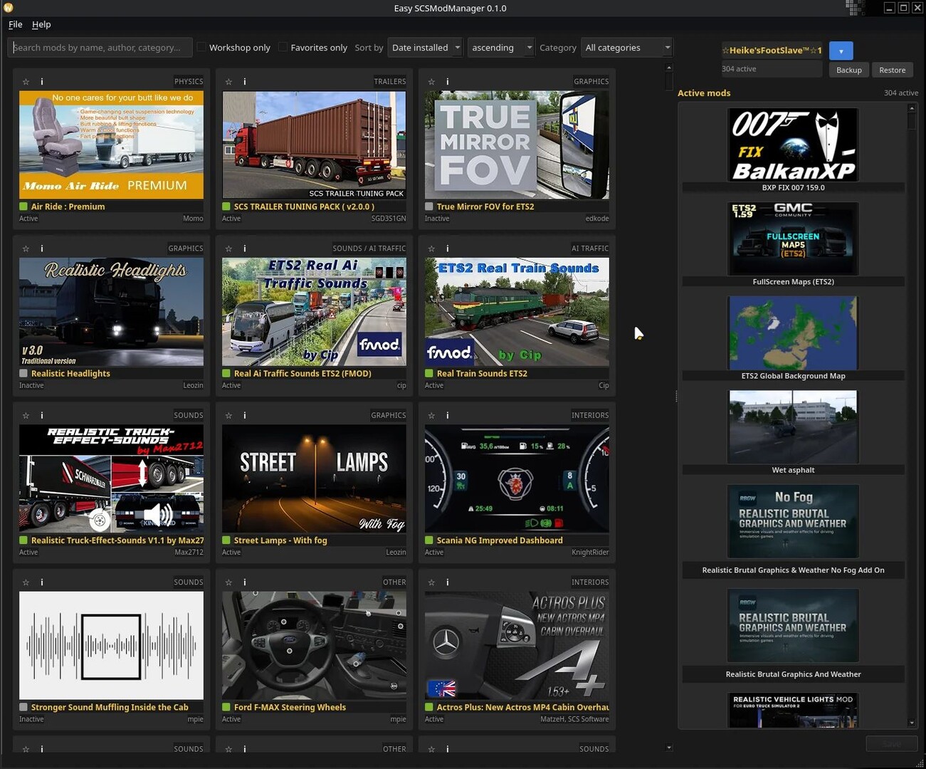 МОД Easy SCSModManager v1.2.4 ДЛЯ EURO TRUCK SIMULATOR 2