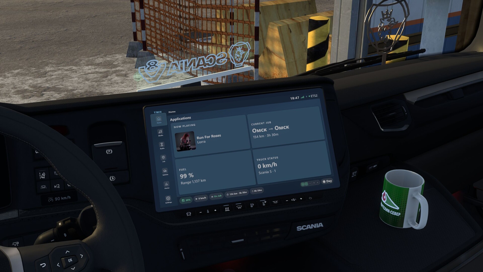 МОД TruckMediaHub v1.12.1 ДЛЯ EURO TRUCK SIMULATOR 2