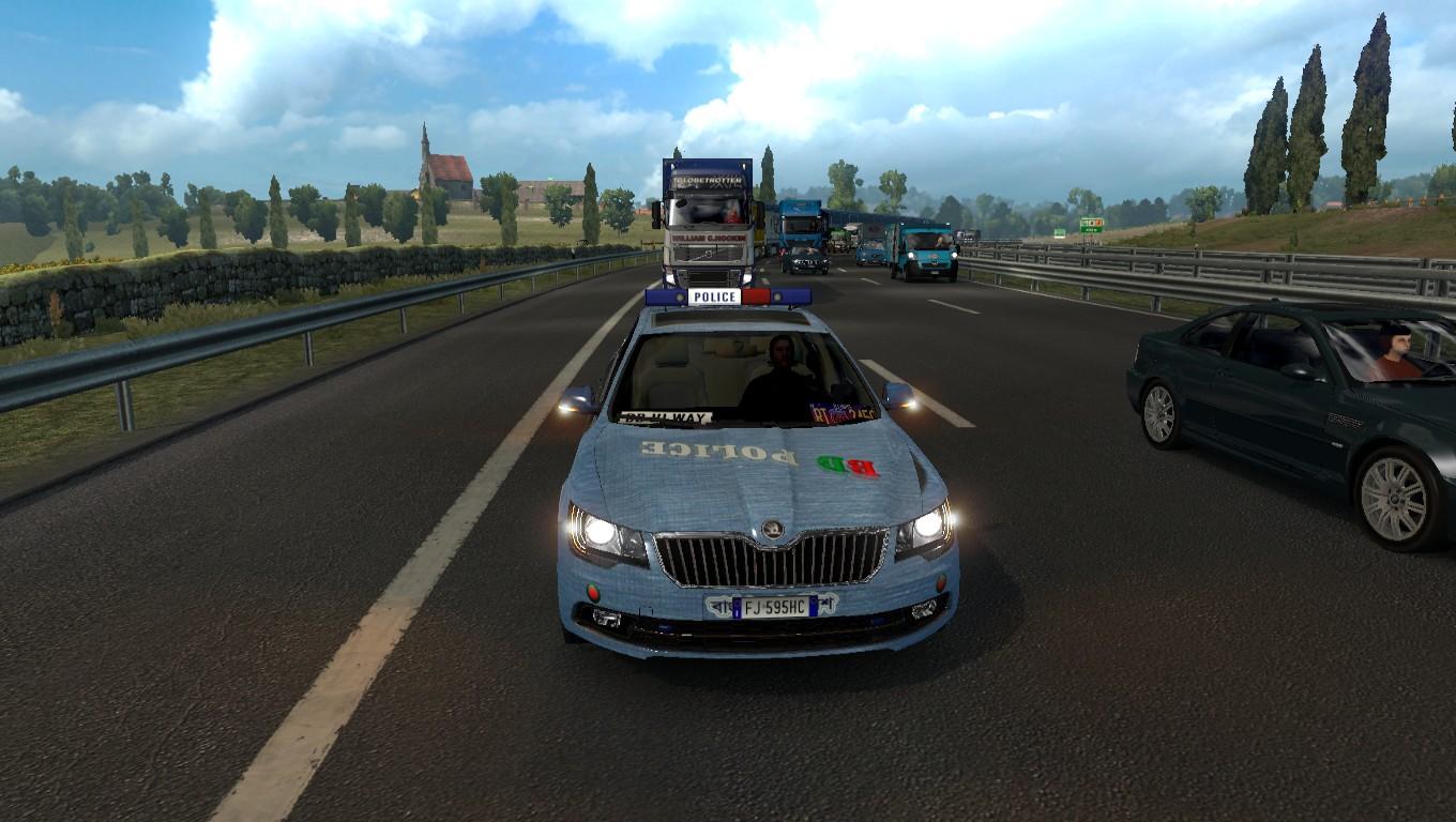 Мод Police skin car + skoda + bd skin v1.0 для EURO TRUCK SIMULATOR 2 - ETS  2 Легковые автомобили <!--if(Euro Truck Simulator 2)-->- Euro Truck  Simulator 2<!--endif--> - Моды - MODSGAMING.RU -