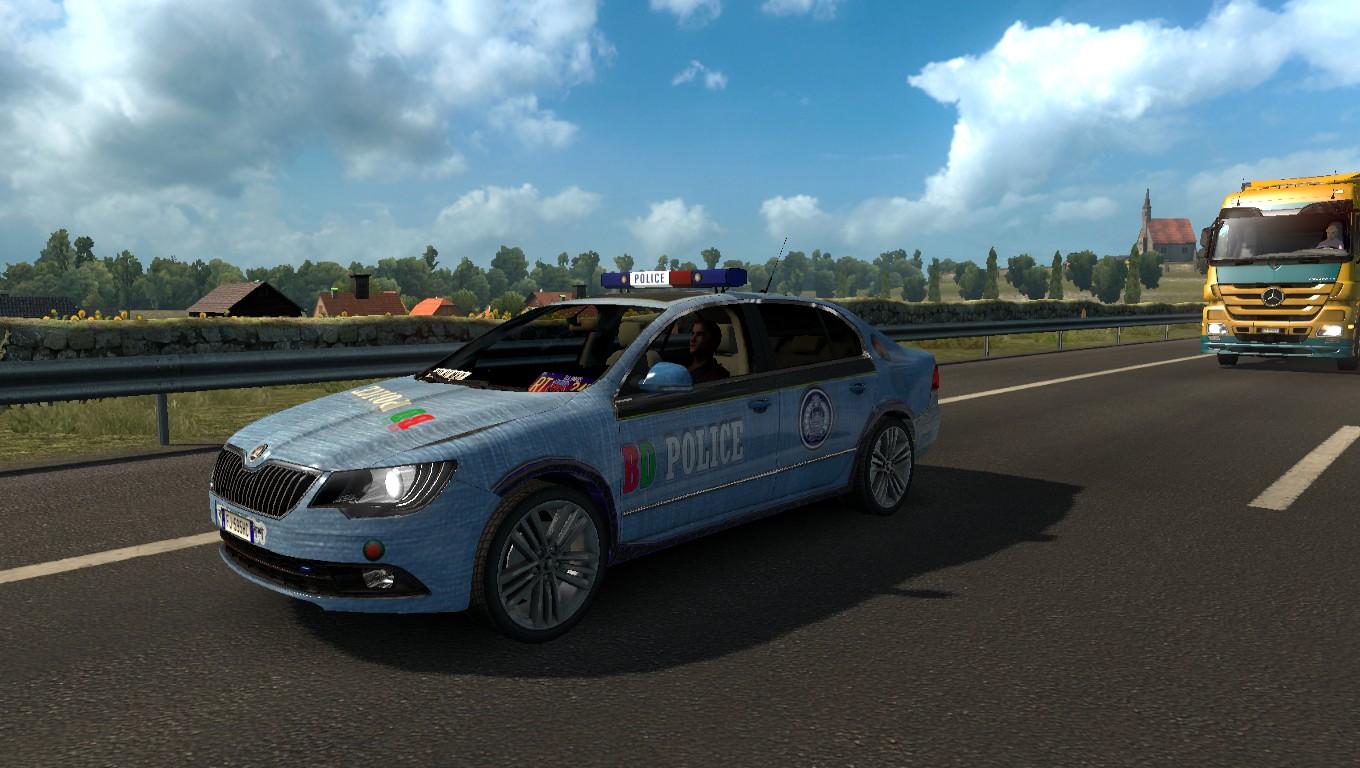 Мод Police skin car + skoda + bd skin v1.0 для EURO TRUCK SIMULATOR 2 - ETS 2  Легковые автомобили <!--if(Euro Truck Simulator 2)-->- Euro Truck Simulator  2<!--endif--> - Моды - MODSGAMING.RU -