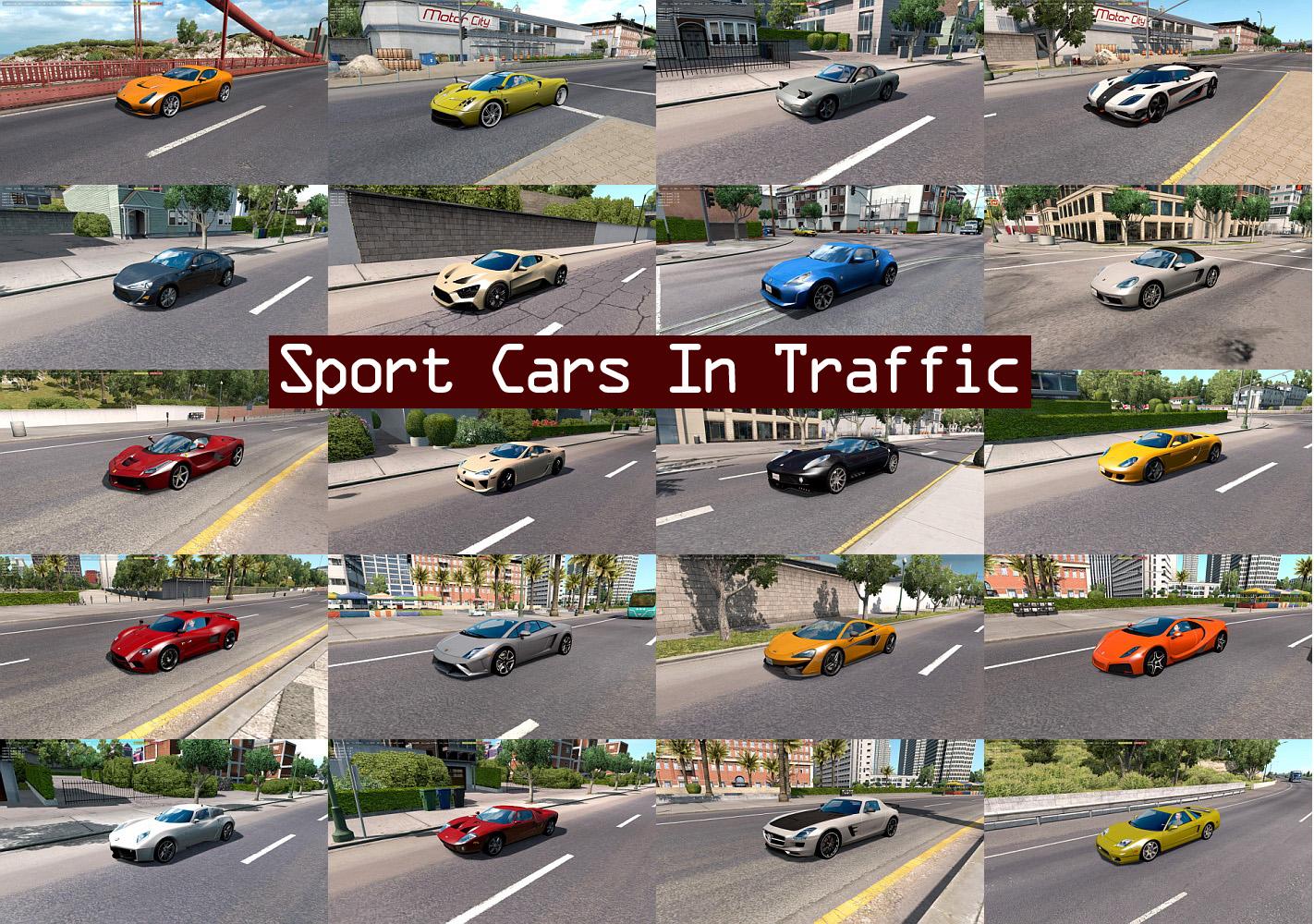 Мод Sport Cars Traffic Pack v2.3 для American Truck ...