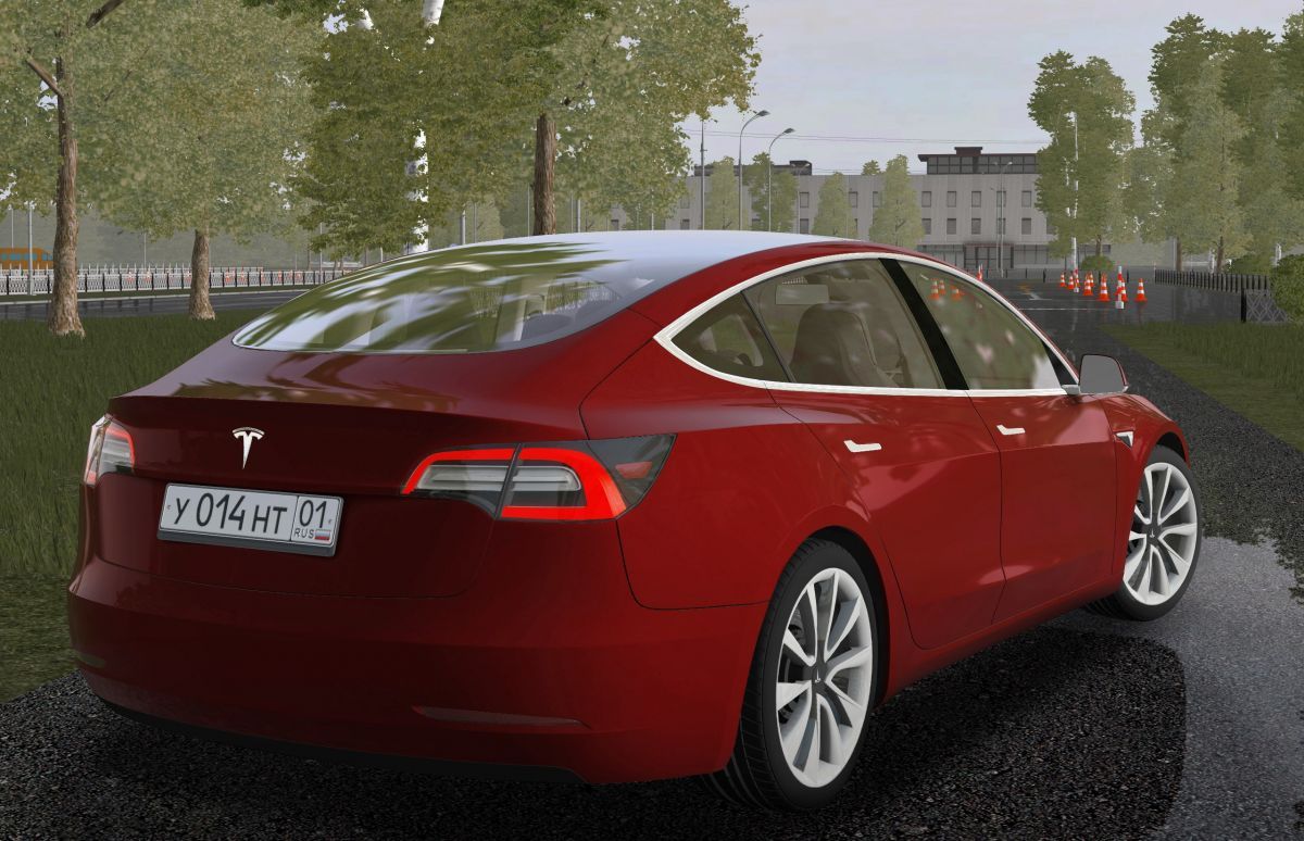 Tesla city car driving