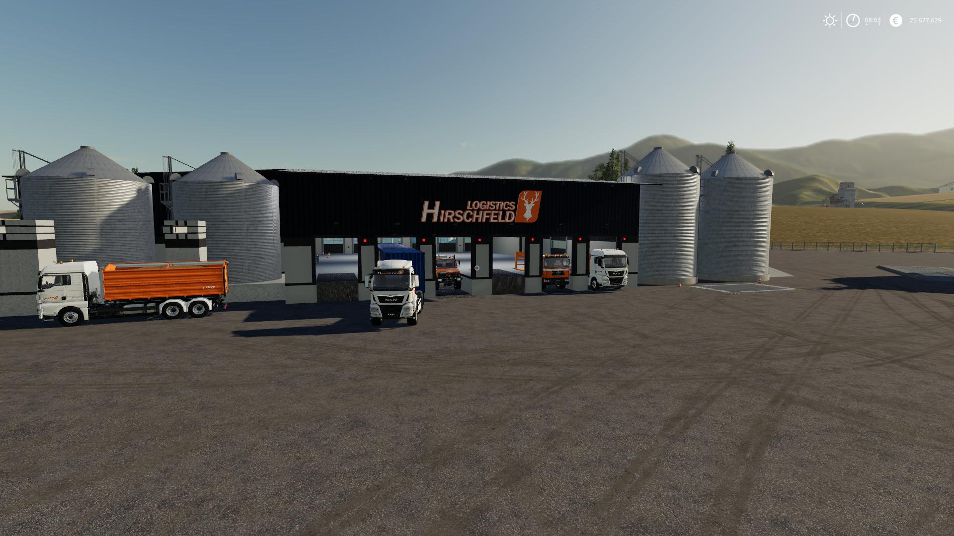 Moд Hirschfeld Logistics Globalmarket V1000 для Farming Simulator 2019 Fs 19 Здания и 6924
