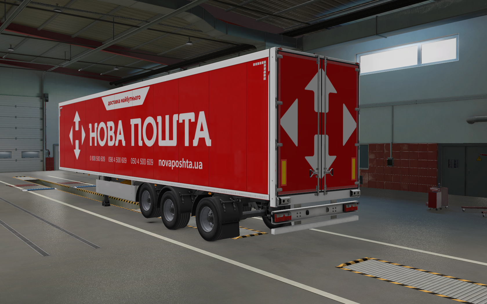 Сиб трак. ETS 2 мод дефолтный скин компании на прицеп 1.40. Нова пошта грузовик.