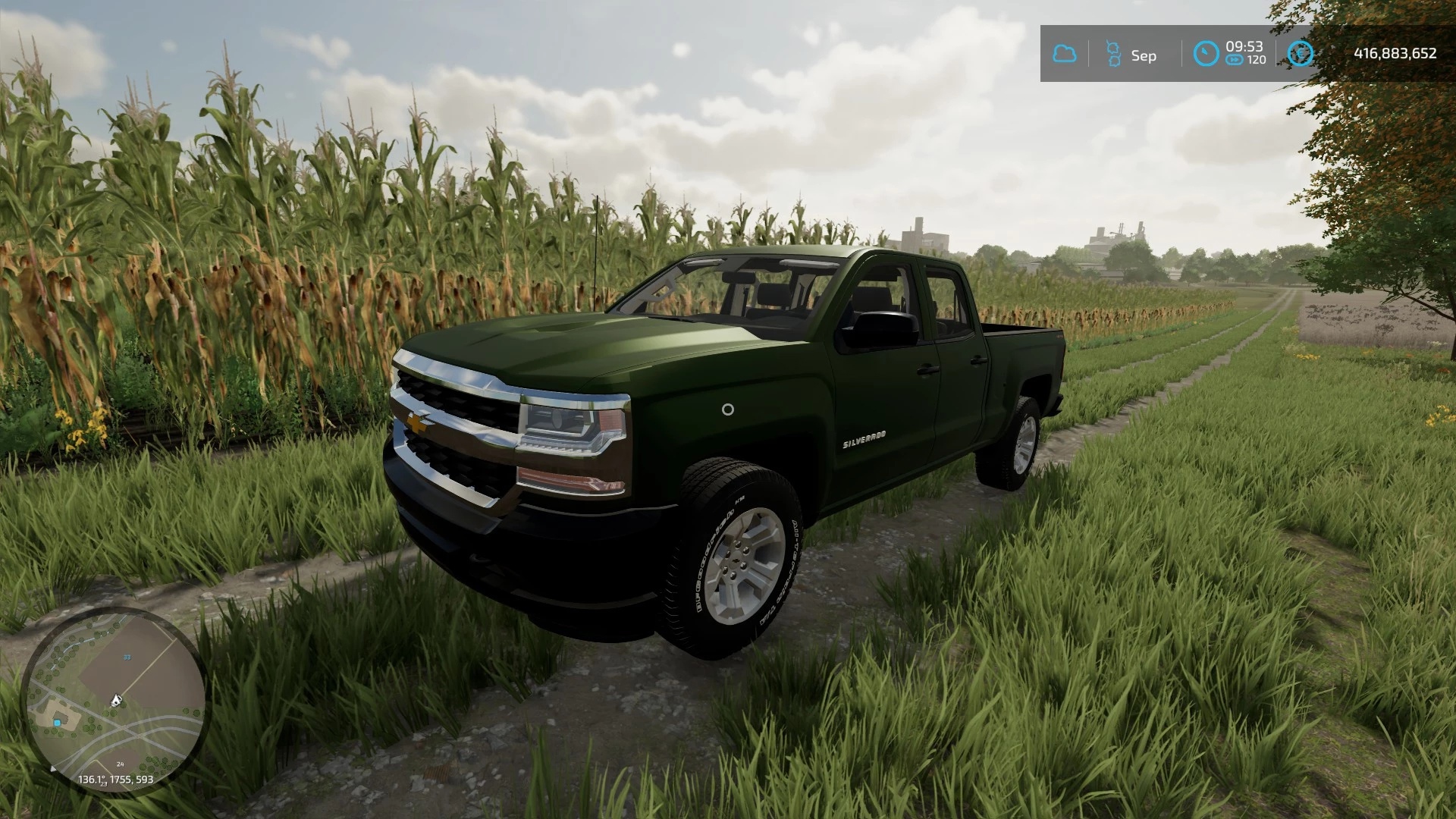 Moд 2016 Chevrolet Siverado 1500 V1000 для Farming Simulator 2022 Fs 22 Автомобили легковые 9893