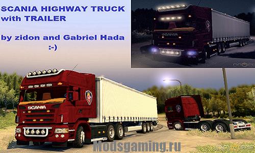 Скачать мод для Spin Tires 2013 v1.5 SCANIA highway truck with TRAILER 1.01